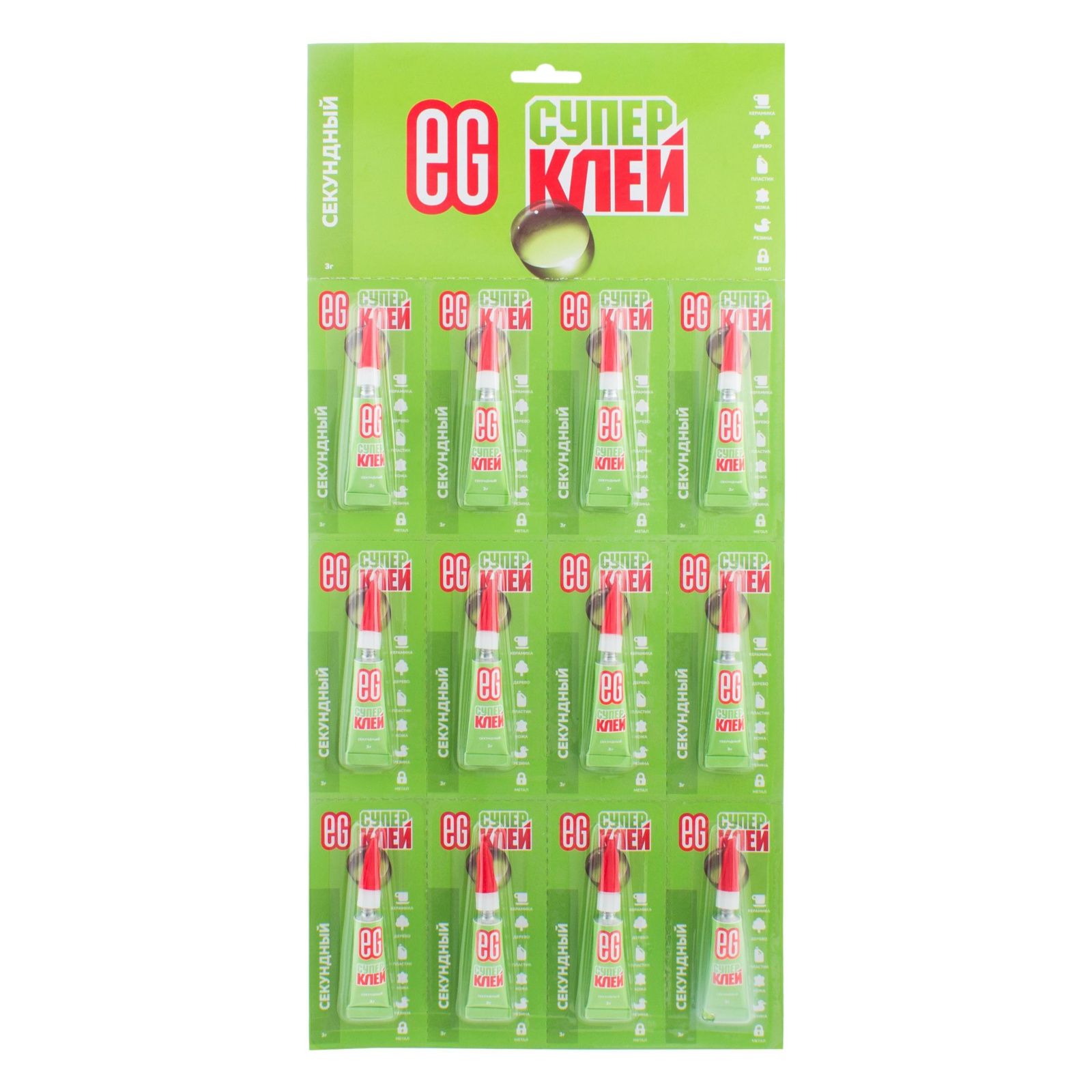 Еврогарант супер клей гель секундный 3 г отрывной бланк 12 штук