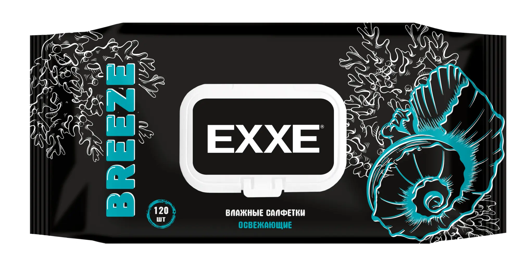 Exxe men влажные салфетки микс breeze&silver 120 шт