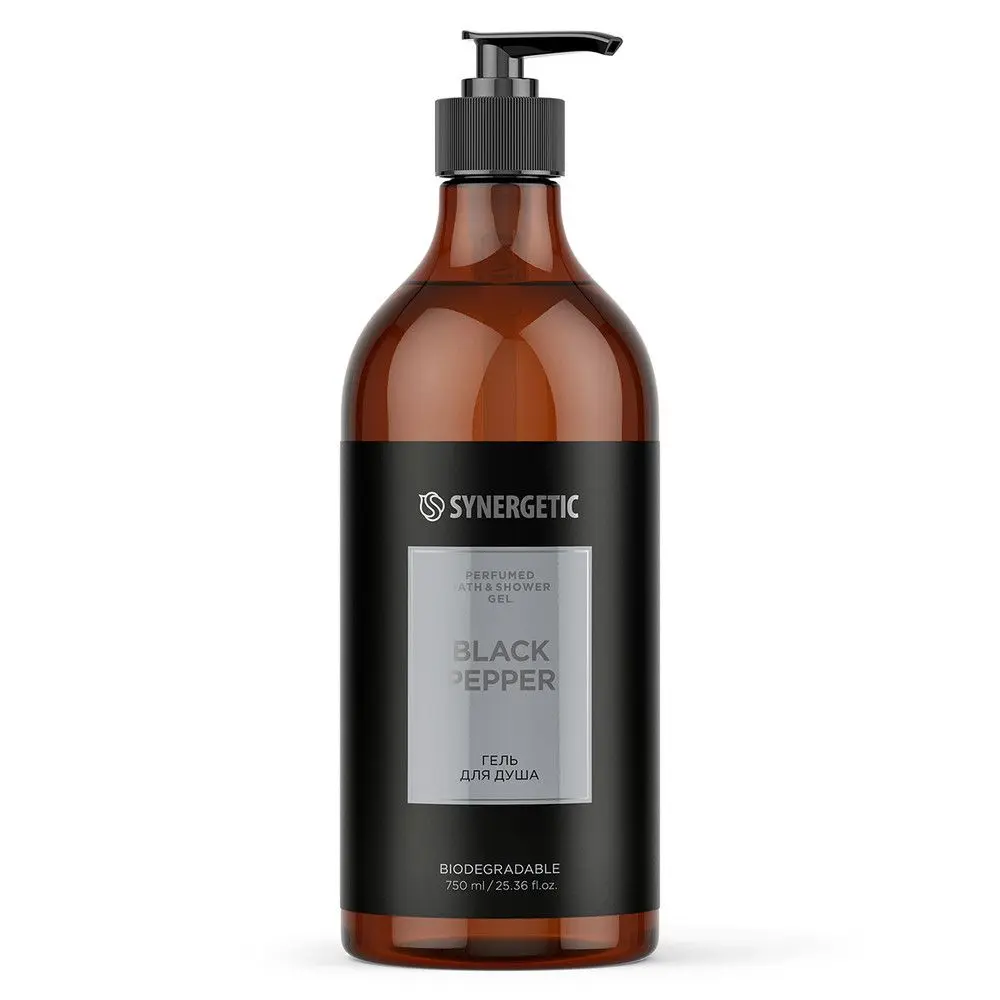 Synergetic парфюмированный гель для душа black pepper черный перец 750 мл