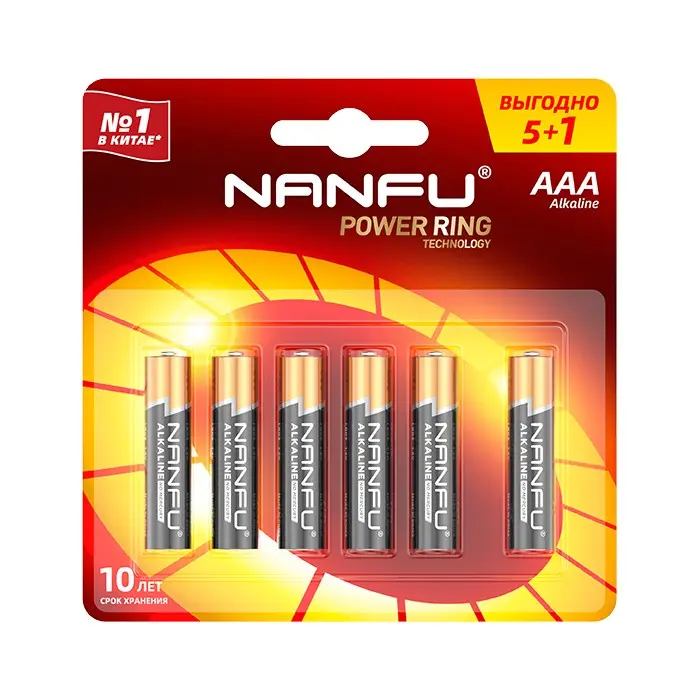 Nanfu Батарейка щелочная (5+1шт.)