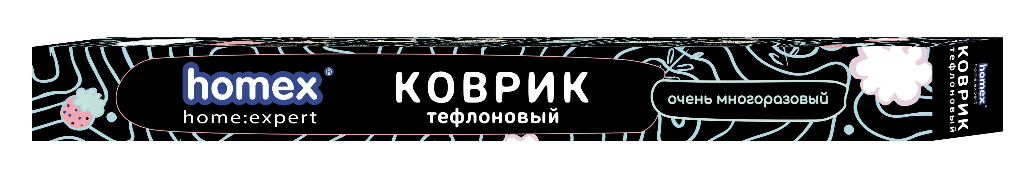 Homex коврик тефлоновый очень многоразовый размер 33х40 см 1шт в футляре