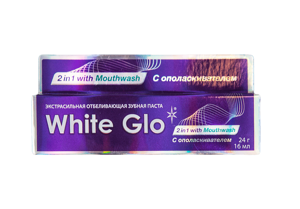White Glo зубная паста отбеливающая 2 в1 с ополаскивателем для полости рта 24 гр