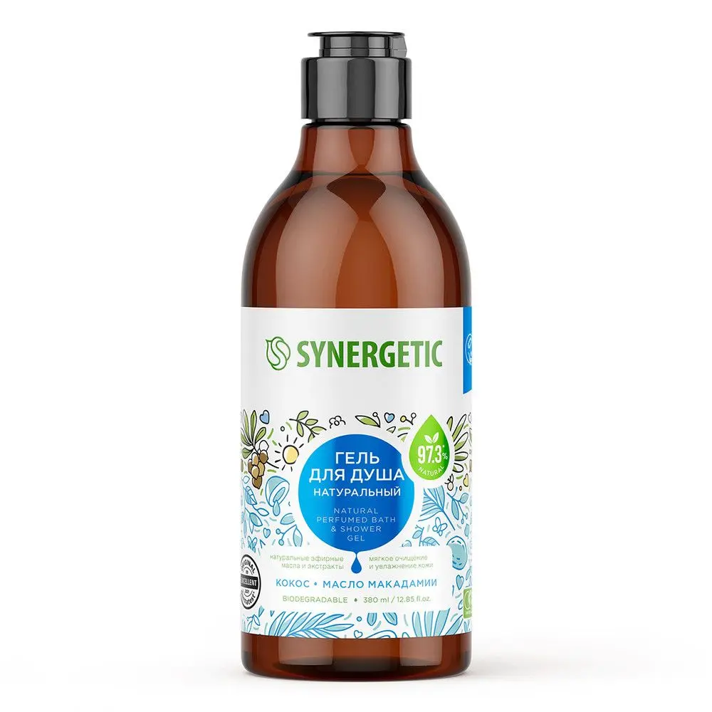Synergetic гель для душа кокос и масло макадамии 380 мл