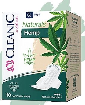 Cleanic Naturals Organic Cotton&Hemp Прокладки гигиенические ночь 3* 10 шт