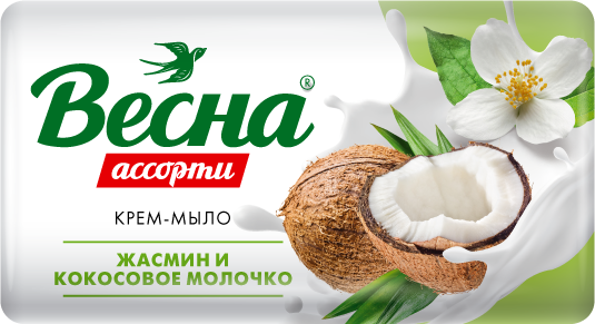 ВЕСНА ассорти туалетное мыло жасмин и кокосовое молочко 90 г