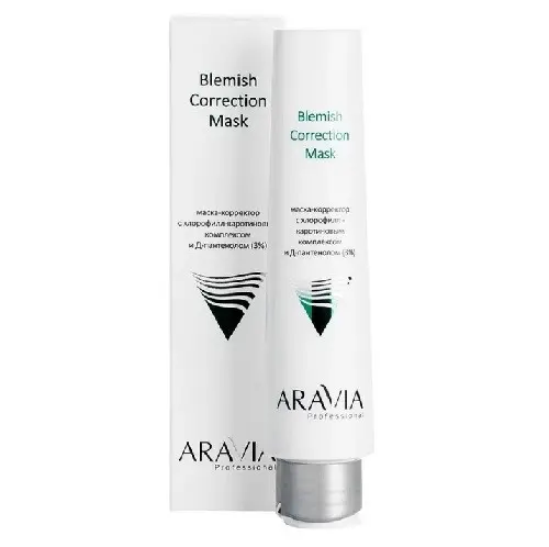 Aravia Professional маска-корректор против несовершенств с хлорофилл-каротиновым комплексом и Д-пантенолом (3%) 100мл