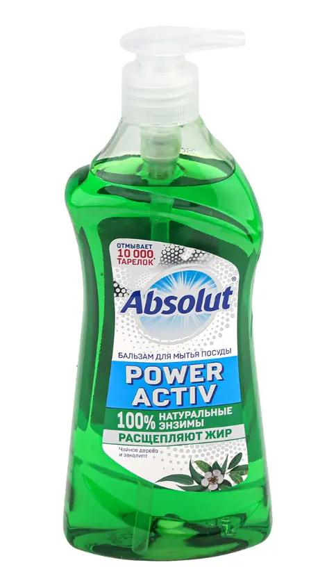 ABSOLUT Гель-Бальзам для посуды чайное дерево и эвкалипт, 500 г (дозатор)