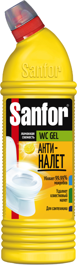 Sanfor wc gel средство для чистки и дезинфекции лимонная свежесть 750 мл