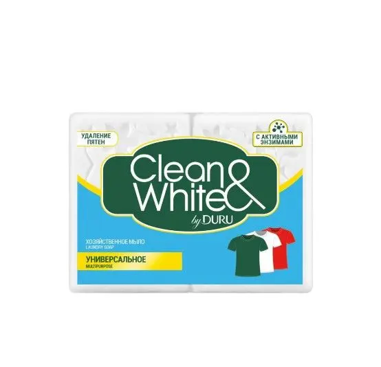 Clean&White by duru мыло хозяйственное универсальное 2*120 гр