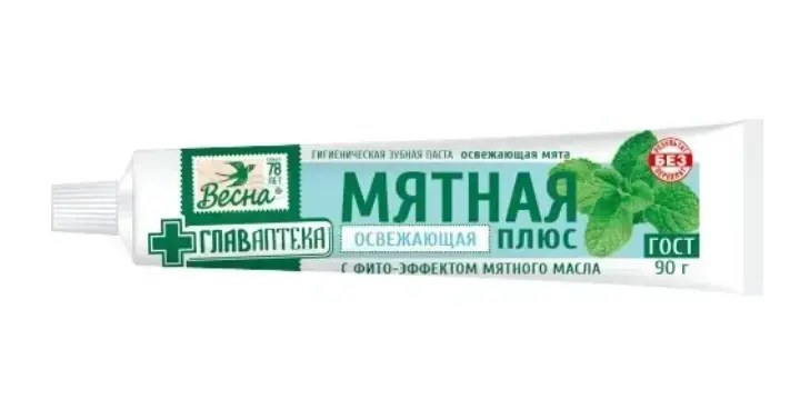ВЕСНА Главаптека Зубная паста освежающая мята, 90 г без пенала