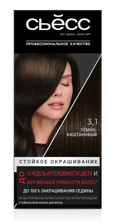 Сьёсс краска для волос 3-1 темно каштановый