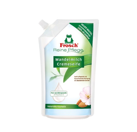 Frosch ухаживающее мыло для рук Миндальное молочко дой пак 500мл
