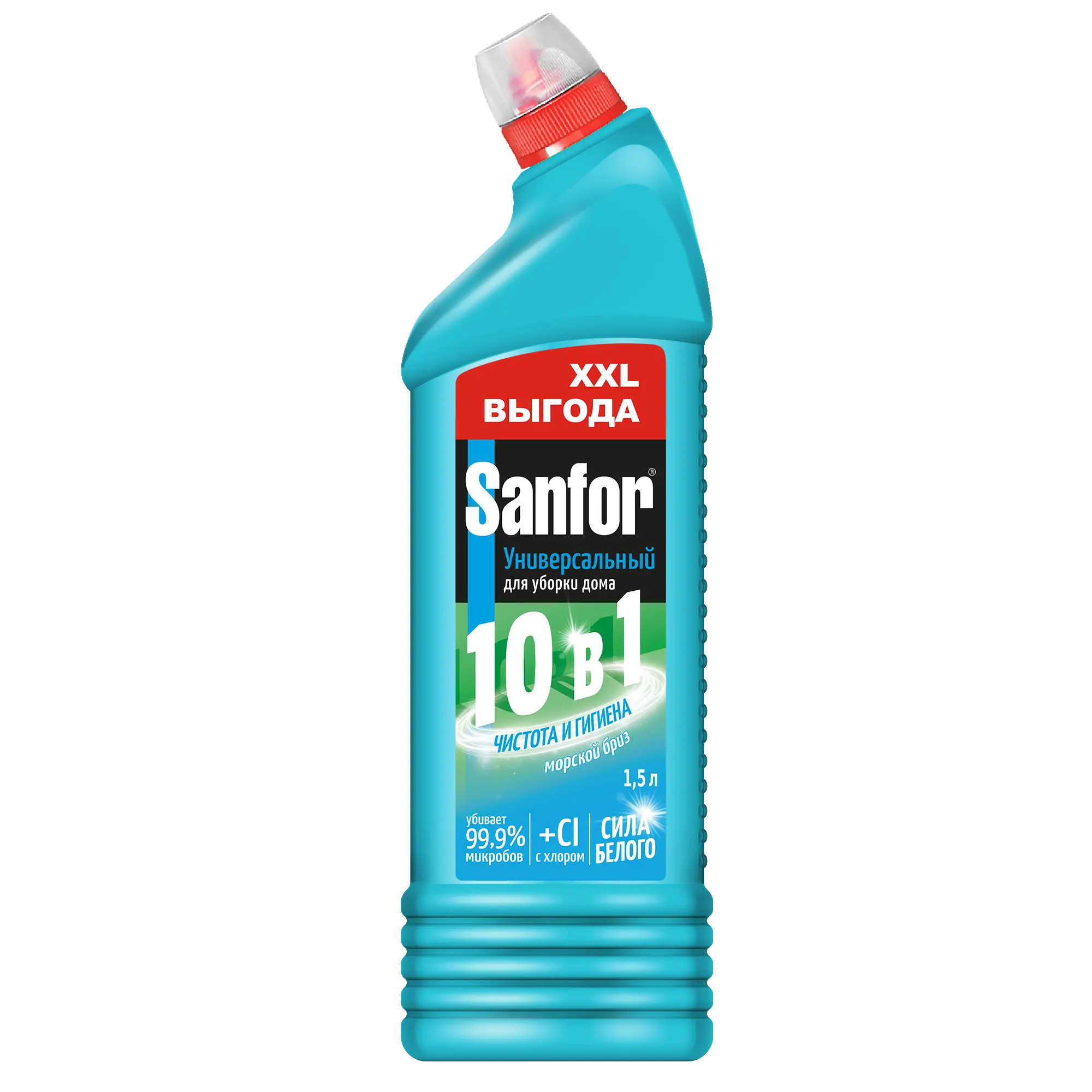 Sanfor средство для чистки и дезинфекции 10 в1 морской бриз 1500 мл