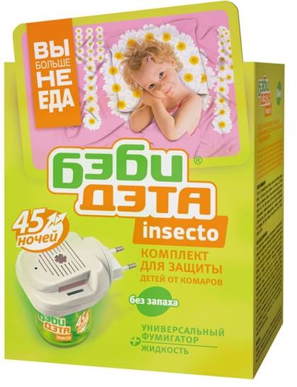 ДЭТА INSECTO БЭБИ комплект (универсальный фумигатор + жидкость 45 ночей)