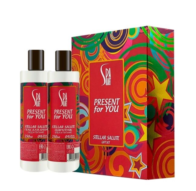 Present for you stellar salute подарочный набор шампунь 250 + гель для душа 250 жен