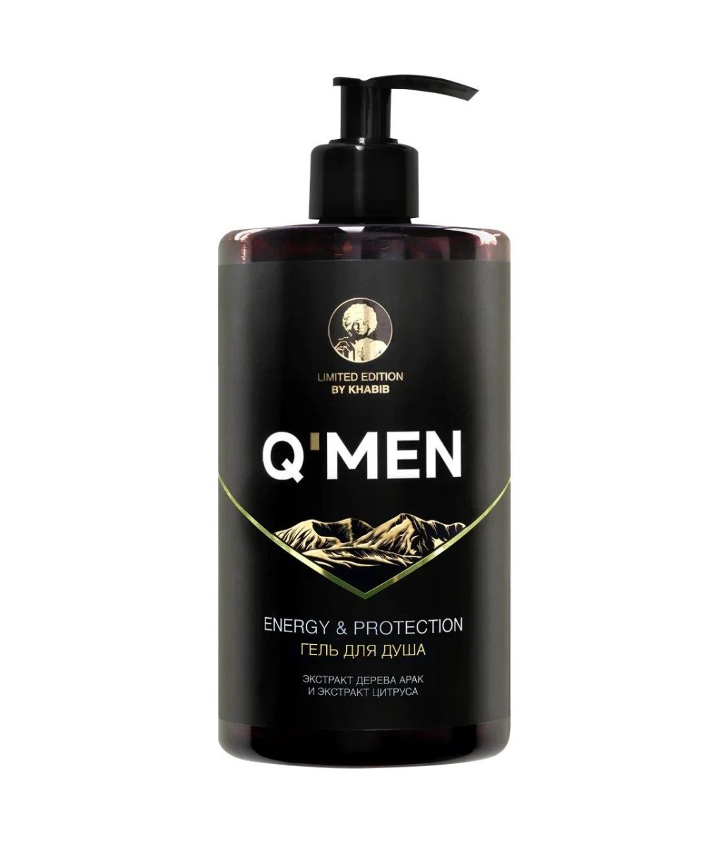 Q’men гель для душа мужской бодрость и защита, 640 мл