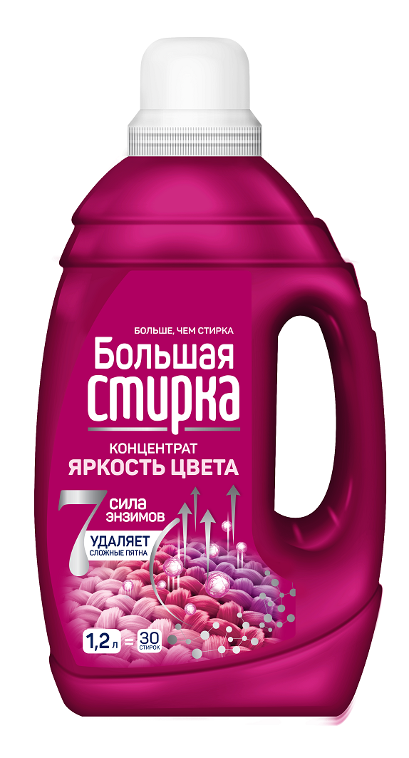 Большая стирка гель для стирки color 1200 мл