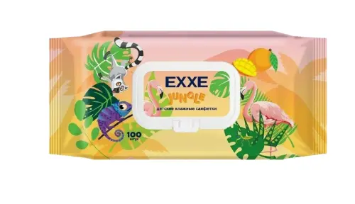 EXXE детская серия джунгли влажные салфетки 100 шт