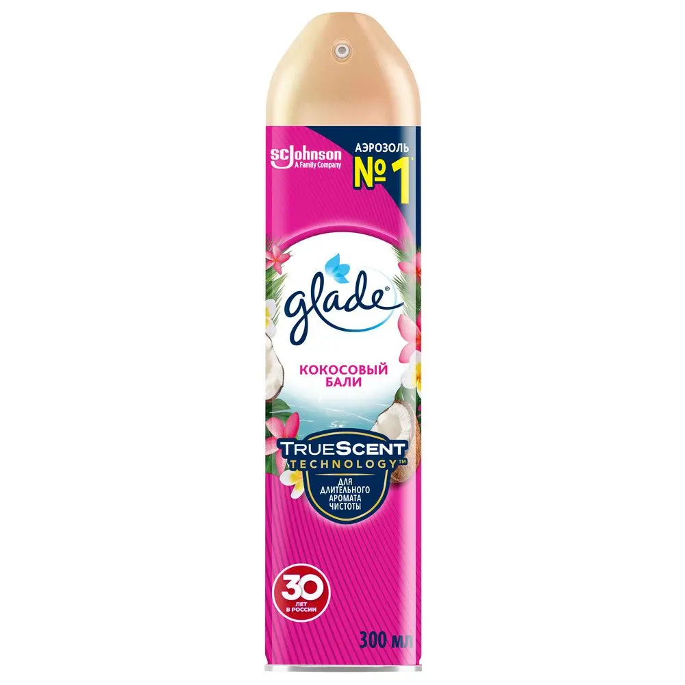 Glade освежитель воздуха аэрозоль кокосовый бали 300 мл