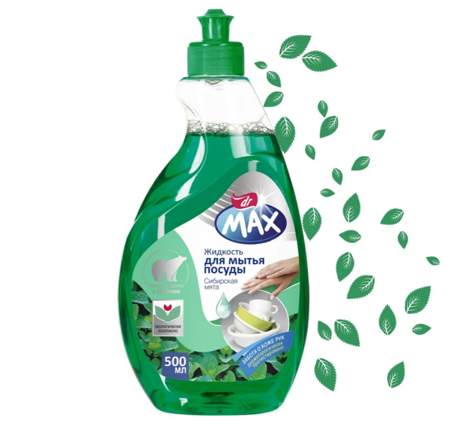Dr MAX жидкость для мытья посуды концентрированная сибирская мята 500 мл