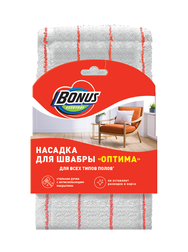 BONUS насадка для швабры из микрофибры оптима