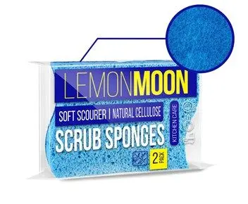 Lemon Moon губки для посуды целлюлозные фигурные бережное очищение 110х80х23 2 шт