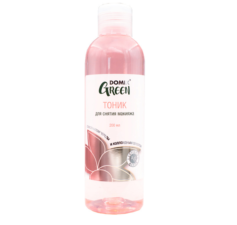 Domix тоник для снятия макияжа с чередой и серебром 200 мл