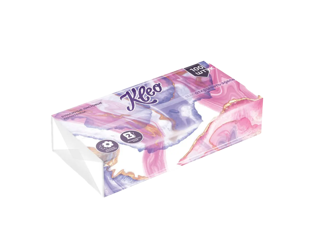 Kleo листовые бумажные полотенца 2 слойные 100 листов