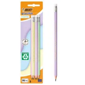 BIC набор карандашей с ластиком эволюшн пастель 5 шт