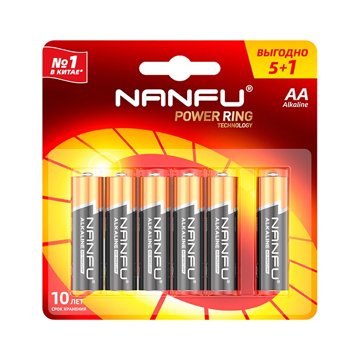 Nanfu Батарейка щелочная (5+1шт.)