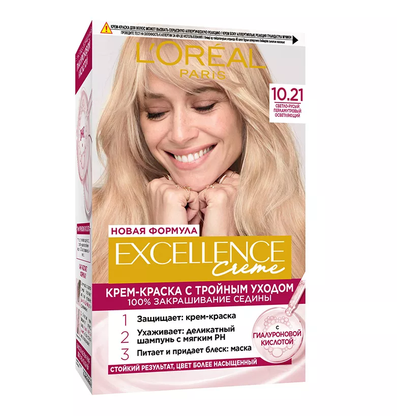 L'oreal Excellence 10.21 светло светло русый перламутровый осветляющий