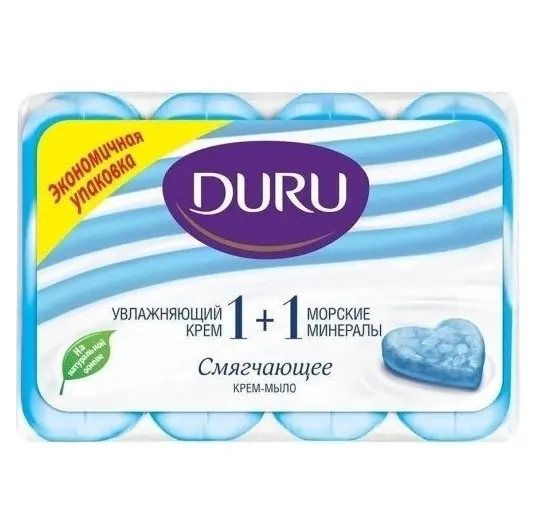 Duru туалетное мыло 1+1 Морские минералы Soft 4шт по 80г