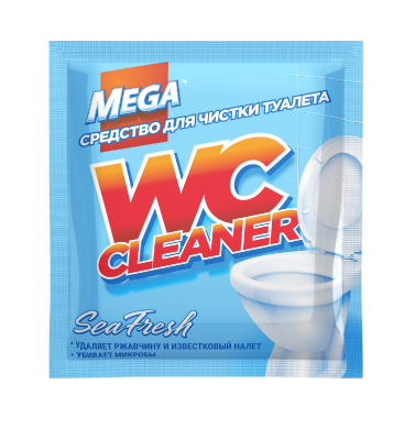 Mega средство для чистки туалета wc cleaner с антимикробным эффектом порошок130 г