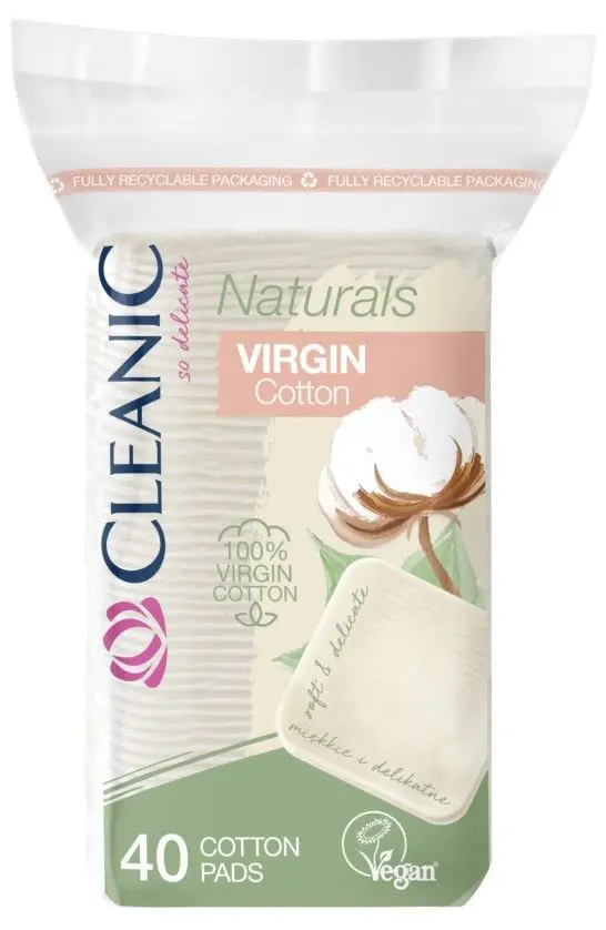 Cleanic Naturals Cotton ватные диски гигиенические квадрат 40 шт