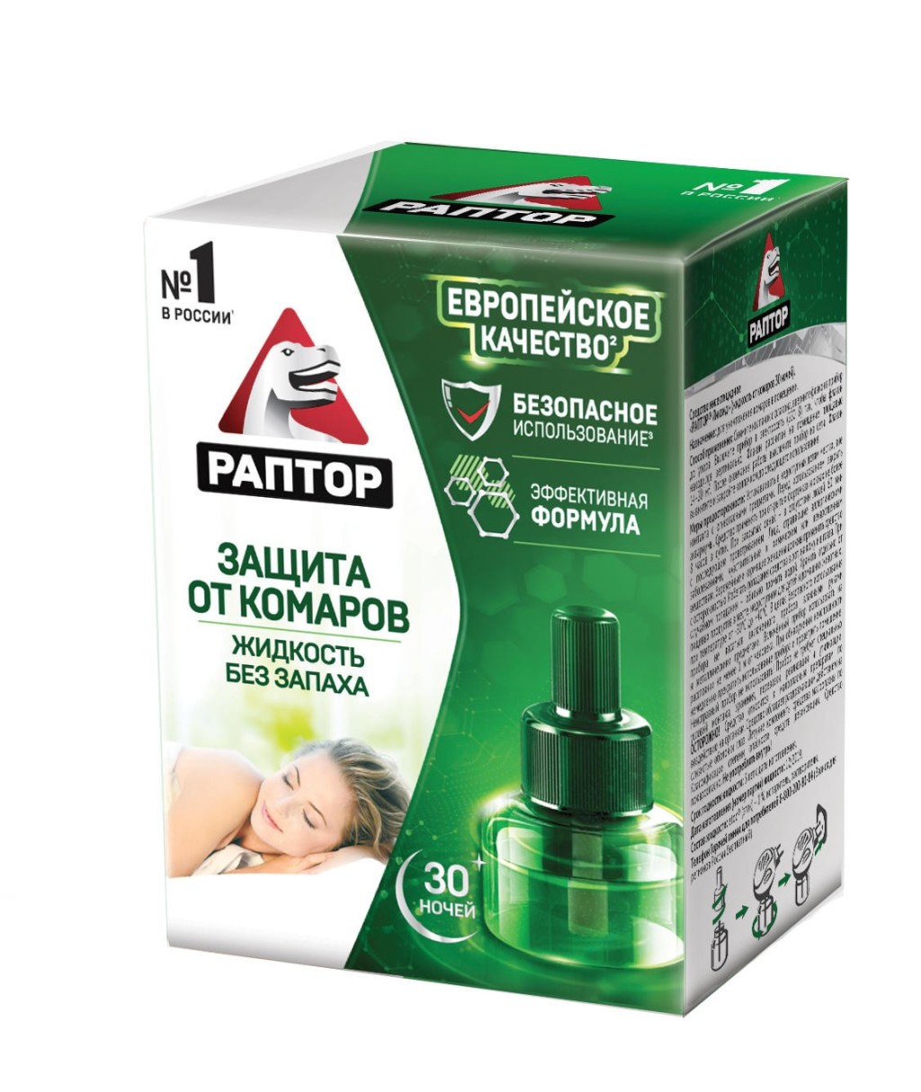 РАПТОР Жидкость от комаров 30 ночей