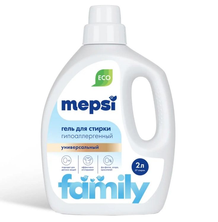 Mepsi гель для стирки гипоаллергенный универсальный family 2 л