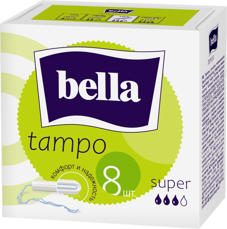 BELLA Тампоны женские гигиен. без аппликатора comfort  марки 'tampo bella' Super по 8 шт