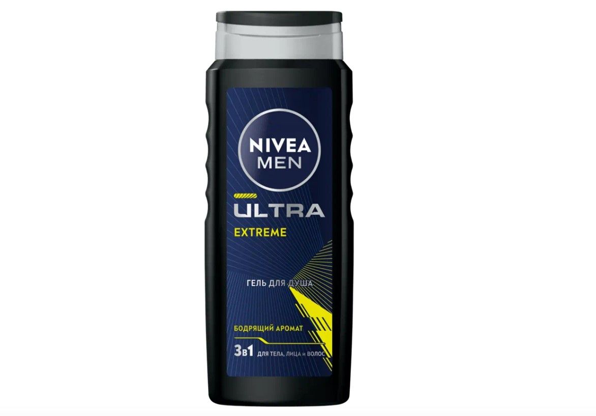 Nivea men гель для душа ultra extreme 3 в1 500 мл new