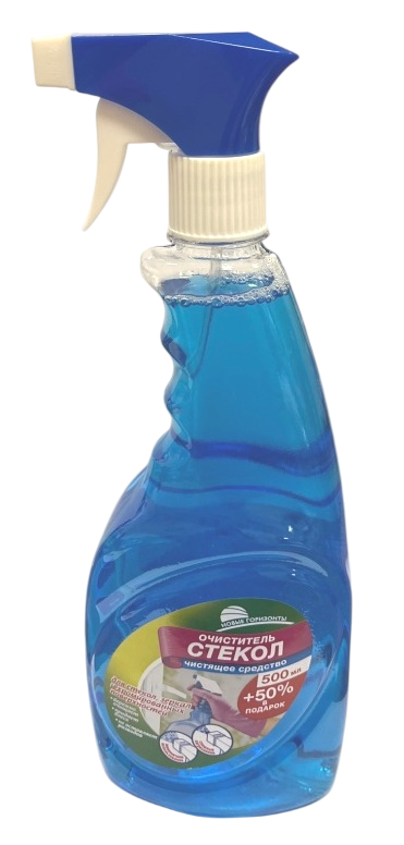 Новые горизонты средство для стекол зеркал и хром поверхностей 500 мл+50% в подарок