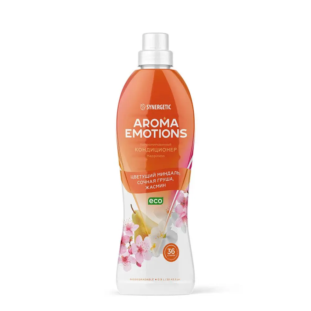 Synergetic кондиционер для белья концентрированный emotions happiness счастье 0,9 л