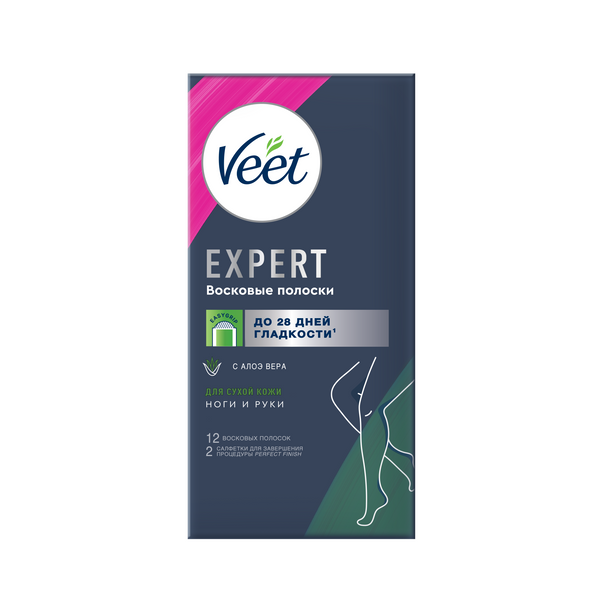 Veet Expert восковые полоски для сухой кожи 12 шт