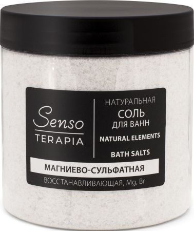Senso Terapia натуральная магниево сульфатная соль для ванн восстанавливающая natural elements 600 г