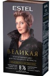 ESTEL ВЕЛИКАЯ стойкая крем краска для седых волос 8/76 светло русый коричнево фиолетовый