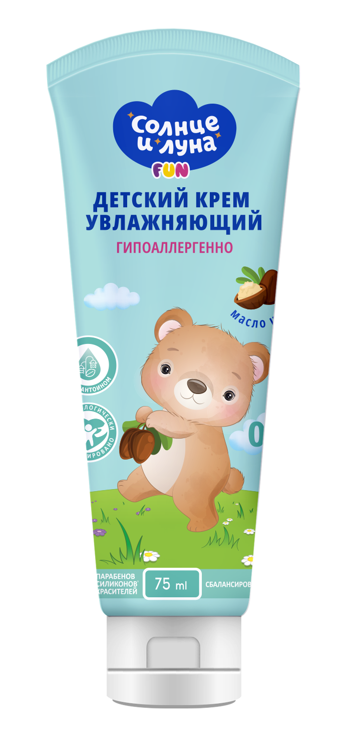 Солнце и Луна fun детский крем увлажняющий с аллантоином и маслом ши 0+ туба 75 мл
