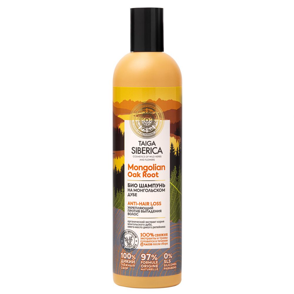Taiga Siberica шампунь против выпадения волос укрепляющий био 400 мл