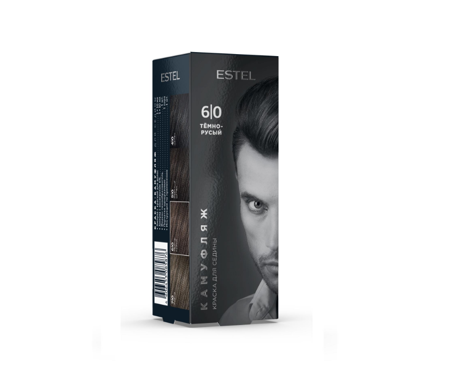 Estel alpha men краска камуфляж для седины 6/0 тёмно русый