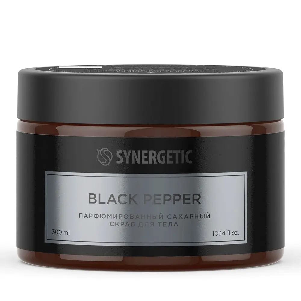 Synergetic парфюмированный скраб для тела black черный перец 300 мл