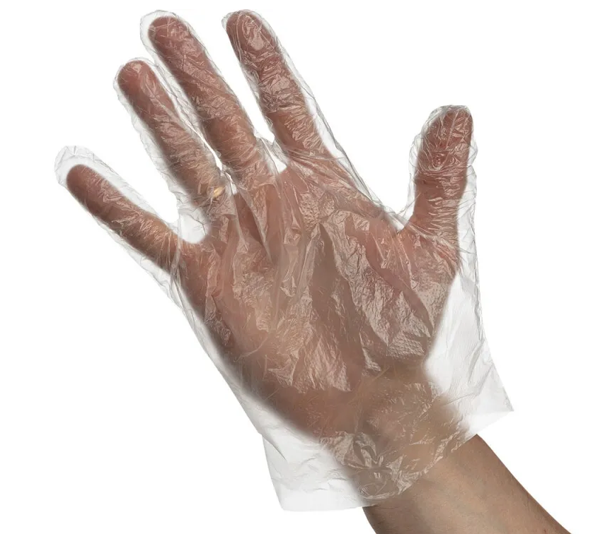 Перчатки одноразовые полиэтиленовые прозрачные (р-р L, 100шт/50пар в уп.)