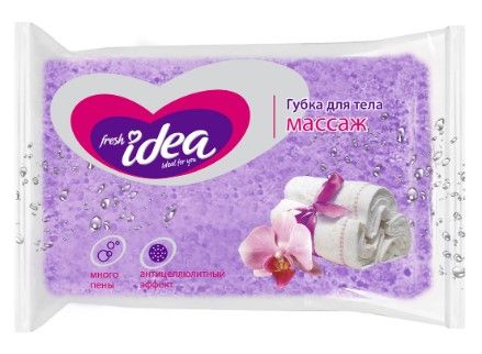 Fresh idea губка для тела массаж крупнопористый массажный поролон форма прямоугольник 140*90*50) 1шт