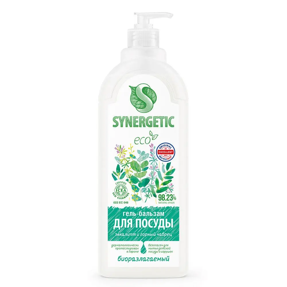 Synergeticгель бальзамдлямытьяпосудыэвкалиптигорныйчабрец1 л